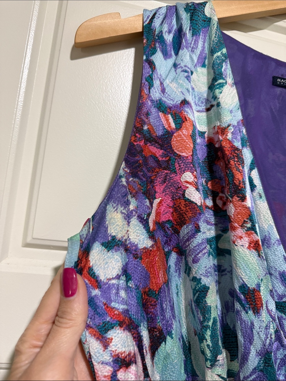 Magaschoni floral pure silk maxi dress with belt 6 designer satin - Picture 4 of 10